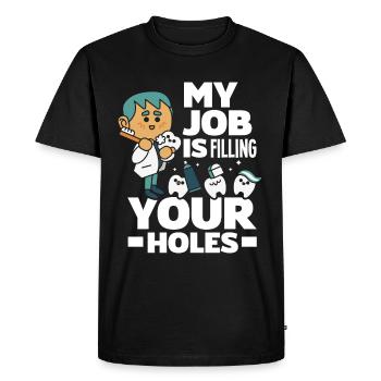 Dentiste Assistant dentaire Assistant dentaire Cadeau - T-shirt Premium bio Homme - noir - Devant - Nico (187cm)