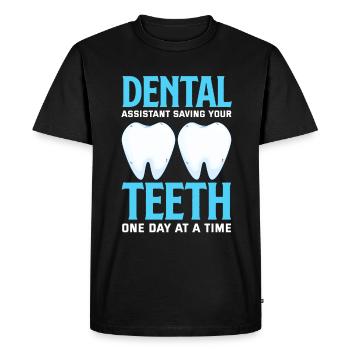 Dentiste Assistant dentaire Assistant dentaire Cadeau - T-shirt Premium bio Homme - noir - Devant - Nico (187cm)