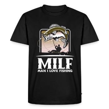 Cadeau amusant de pêcheur - T-shirt Premium bio Homme - noir - Devant - Nico (187cm)