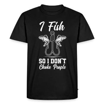 Cadeau amusant de pêcheur - T-shirt Premium bio Homme - noir - Devant - Nico (187cm)