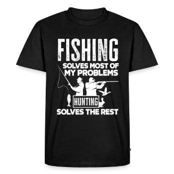 Cadeau amusant de pêcheur - T-shirt Premium bio Homme - noir - Devant - Nico (187cm)