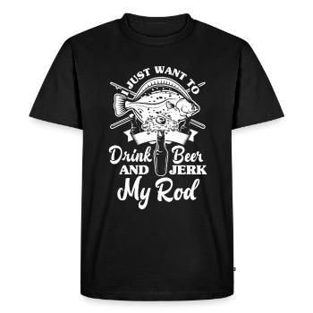 Cadeau amusant de pêcheur - T-shirt Premium bio Homme - noir - Devant - Nico (187cm)