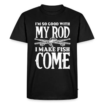 Cadeau amusant de pêcheur - T-shirt Premium bio Homme - noir - Devant - Nico (187cm)