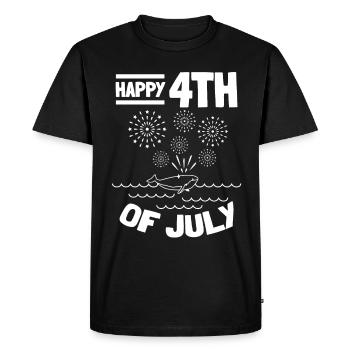 Happy 4th Of July Whale American 4th Of July - Men's Premium Organic T-Shirt - black - Front - Nico (187cm)