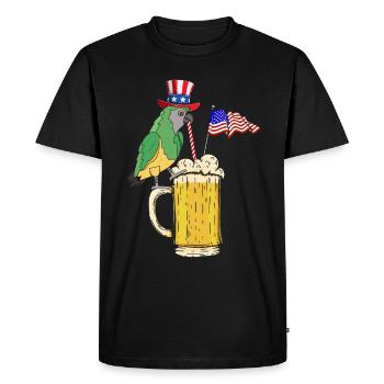 Parrot Bird 4 juillet Fête patriotique Parrot - T-shirt Premium bio Homme - noir - Devant - Nico (187cm)
