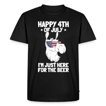 Joyeux 4 juillet, je suis juste ici pour la bière - T-shirt Premium bio Homme - noir - Devant - Nico (187cm)