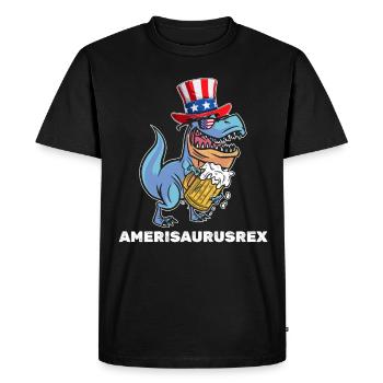 4 juillet Dinosaure patriotique Dino Amerisaurusrex - T-shirt Premium bio Homme - noir - Devant - Nico (187cm)