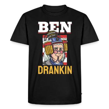 Ben Drankin Drôle Benjamin Quote Bière 4 juillet - T-shirt Premium bio Homme - noir - Devant - Nico (187cm)