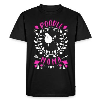 Caniche Maman Mignon amoureux des chiens Caniche - T-shirt Premium bio Homme - noir - Devant - Nico (187cm)