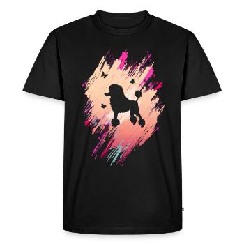 Caniche mignon Maman Chien Caniche Maman - T-shirt Premium bio Homme - noir - Devant - Nico (187cm)