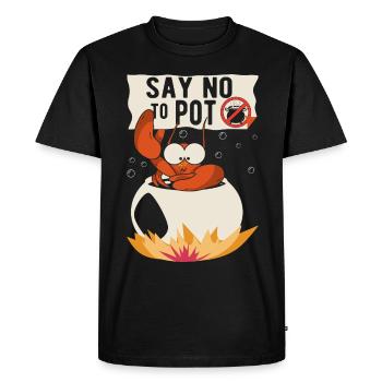 Les crabes cuisinent le jeu de mots Drôle d’écrevisses - T-shirt Premium bio Homme - noir - Devant - Nico (187cm)