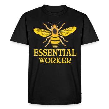 Force de travail indispensable Nature Apiculture - T-shirt Premium bio Homme - noir - Devant - Nico (187cm)