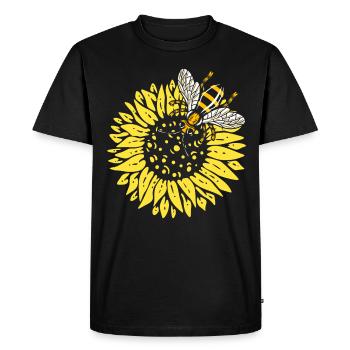 Sunflower Bee lovers Beekeeper honey - Men's Premium Organic T-Shirt - black - Front - Nico (187cm)