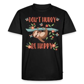 Funny sloth Lazy sloth - Men's Premium Organic T-Shirt - black - Front - Nico (187cm)