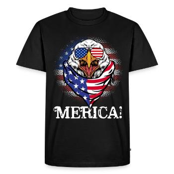 Patriotic Eagle Merica 4 juillet - T-shirt Premium bio Homme - noir - Devant - Nico (187cm)