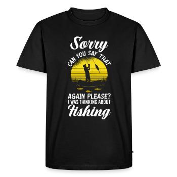 Cadeau amusant de pêcheur - T-shirt Premium bio Homme - noir - Devant - Nico (187cm)
