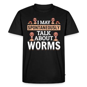 Je peux parler spontanément de Worms - T-shirt Premium bio Homme - noir - Devant - Nico (187cm)
