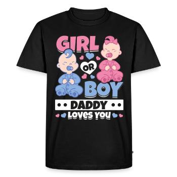 Fille ou garçon papa t’aime nouveau-né - T-shirt Premium bio Homme - noir - Devant - Nico (187cm)