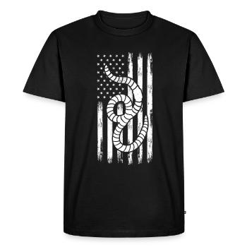 Ver du drapeau américain Ver fermiers de ver de compost Ver - T-shirt Premium bio Homme - noir - Devant - Nico (187cm)