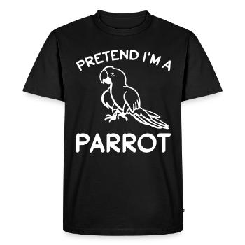 Drôle d’amoureux des oiseaux perroquets je fais semblant - T-shirt Premium bio Homme - noir - Devant - Nico (187cm)