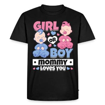 Fille ou garçon maman t’aime nouveau-né - T-shirt Premium bio Homme - noir - Devant - Nico (187cm)