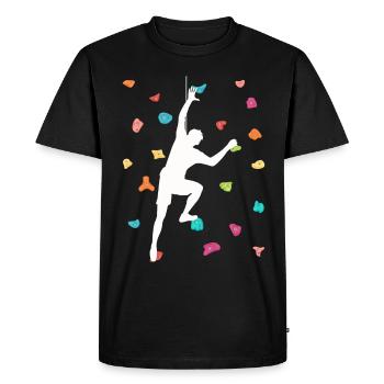 Escalade libre Bloc - T-shirt Premium bio Homme - noir - Devant - Nico (187cm)