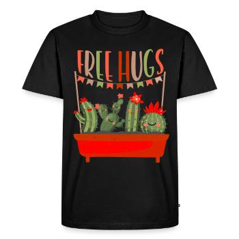 Cactus Hugs Funny Succulent Owner - Men's Premium Organic T-Shirt - black - Front - Nico (187cm)