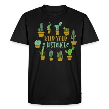 Cactus Introverti Propriétaire succulent - T-shirt Premium bio Homme - noir - Devant - Nico (187cm)