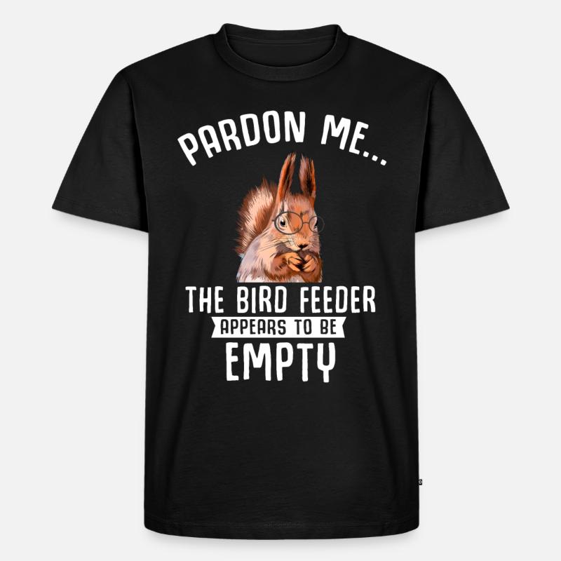 Leere Vogelfutterstelle Eichhörnchen - Männer Premium Bio T-Shirt - Schwarz