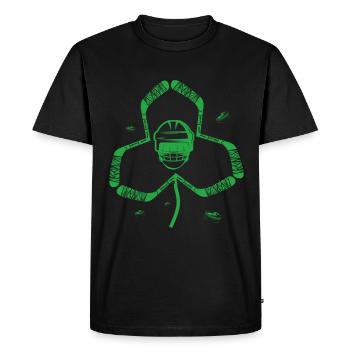 Casque de hockey sur glace Cloverleaf Saint-Patrick - T-shirt Premium bio Homme - noir - Devant - Nico (187cm)