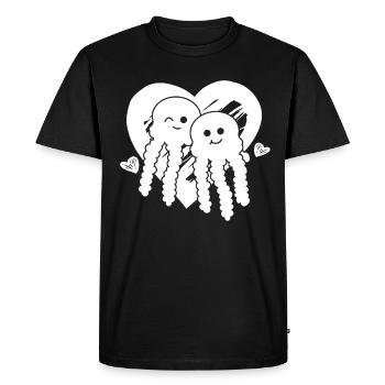 Méduse Cœur Méduse Coeur Méduse Méduse Méduse - T-shirt Premium bio Homme - noir - Devant - Nico (187cm)