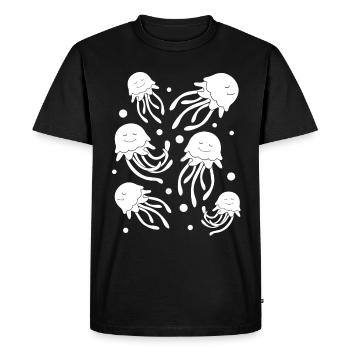 Méduse Aquarium Méduse Méduse Méduse Méduse - T-shirt Premium bio Homme - noir - Devant - Nico (187cm)