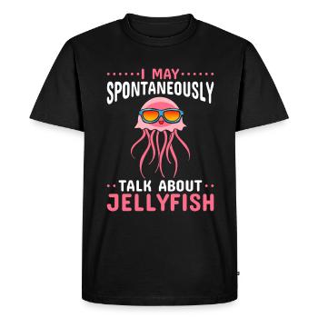 I can talk spontaneously about jellyfish - Men's Premium Organic T-Shirt - black - Front - Nico (187cm)