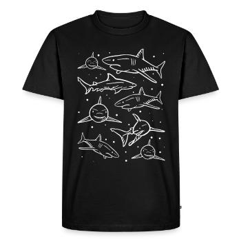 Requin Poissons Amoureux des requins Requins Requin Big One - T-shirt Premium bio Homme - noir - Devant - Nico (187cm)