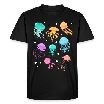 Méduses Natation Méduses Méduses Méduses Méduses Méduses - T-shirt Premium bio Homme - noir - Devant - Nico (187cm)