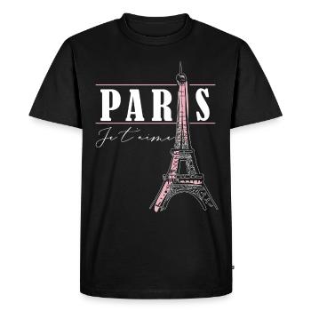 Tour Eiffel Les femmes aiment Paris France - T-shirt Premium bio Homme - noir - Devant - Nico (187cm)