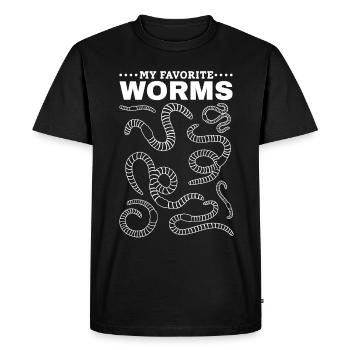 Vers de compost Bel amoureux des vers Mon - T-shirt Premium bio Homme - noir - Devant - Nico (187cm)