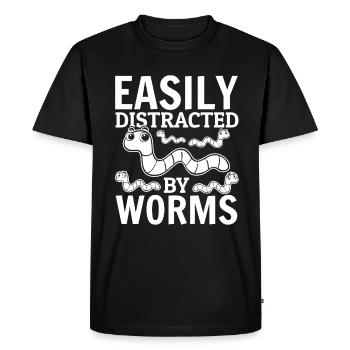 Worm Lover compost worm easily from worms - Men's Premium Organic T-Shirt - black - Front - Nico (187cm)
