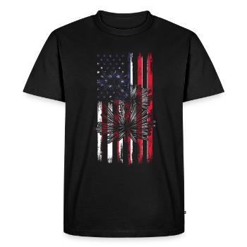 Sea urchins with US flag 4 July Sea urchins with - Men's Premium Organic T-Shirt - black - Front - Nico (187cm)