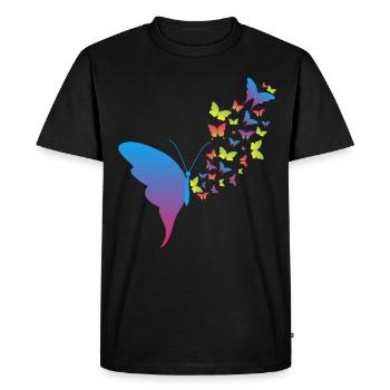 Mignon Butterfly Heart Pastel Coloré - T-shirt Premium bio Homme - noir - Devant - Nico (187cm)