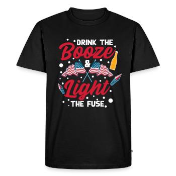USA Beer July 4 Fireworks Director - Men's Premium Organic T-Shirt - black - Front - Nico (187cm)