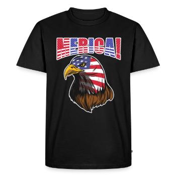 Eagle America July 4 Patriotic - Men's Premium Organic T-Shirt - black - Front - Nico (187cm)