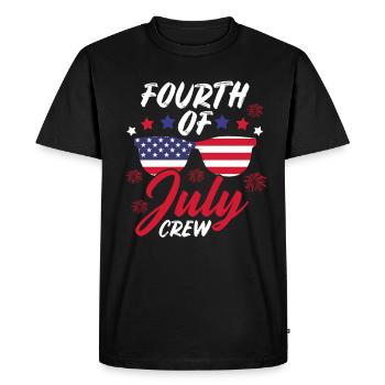 Fourth July Crew Family American Flag - Men's Premium Organic T-Shirt - black - Front - Nico (187cm)