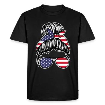 America Girls Women 4 juillet Patriotique - T-shirt Premium bio Homme - noir - Devant - Nico (187cm)