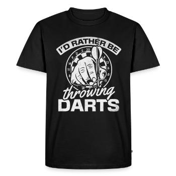 Jeu de fléchettes de joueur de fléchettes Je préférerais les fléchettes - T-shirt Premium bio Homme - noir - Devant - Nico (187cm)