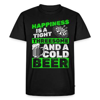 Happiness is a close threesome and a cold one - Men's Premium Organic T-Shirt - black - Front - Nico (187cm)