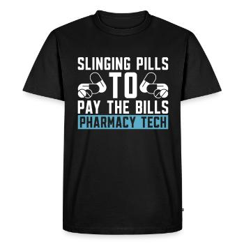 Technicien en pharmacie Cadeau de technicien en pharmacie - T-shirt Premium bio Homme - noir - Devant - Nico (187cm)