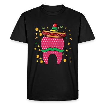 Cinco De Mayo Zahn Sombrero Mexican Dentist - Men's Premium Organic T-Shirt - black - Front - Nico (187cm)