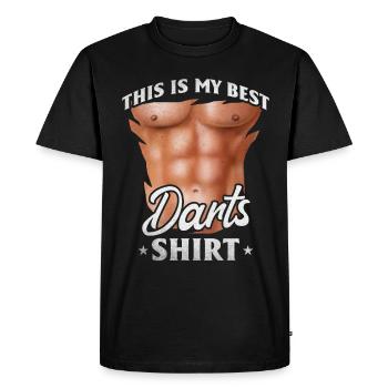 Jouer au jeu de fléchettes C’est mon meilleur - T-shirt Premium bio Homme - noir - Devant - Nico (187cm)