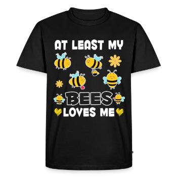 Bees love me women funny beekeepers - Men's Premium Organic T-Shirt - black - Front - Nico (187cm)